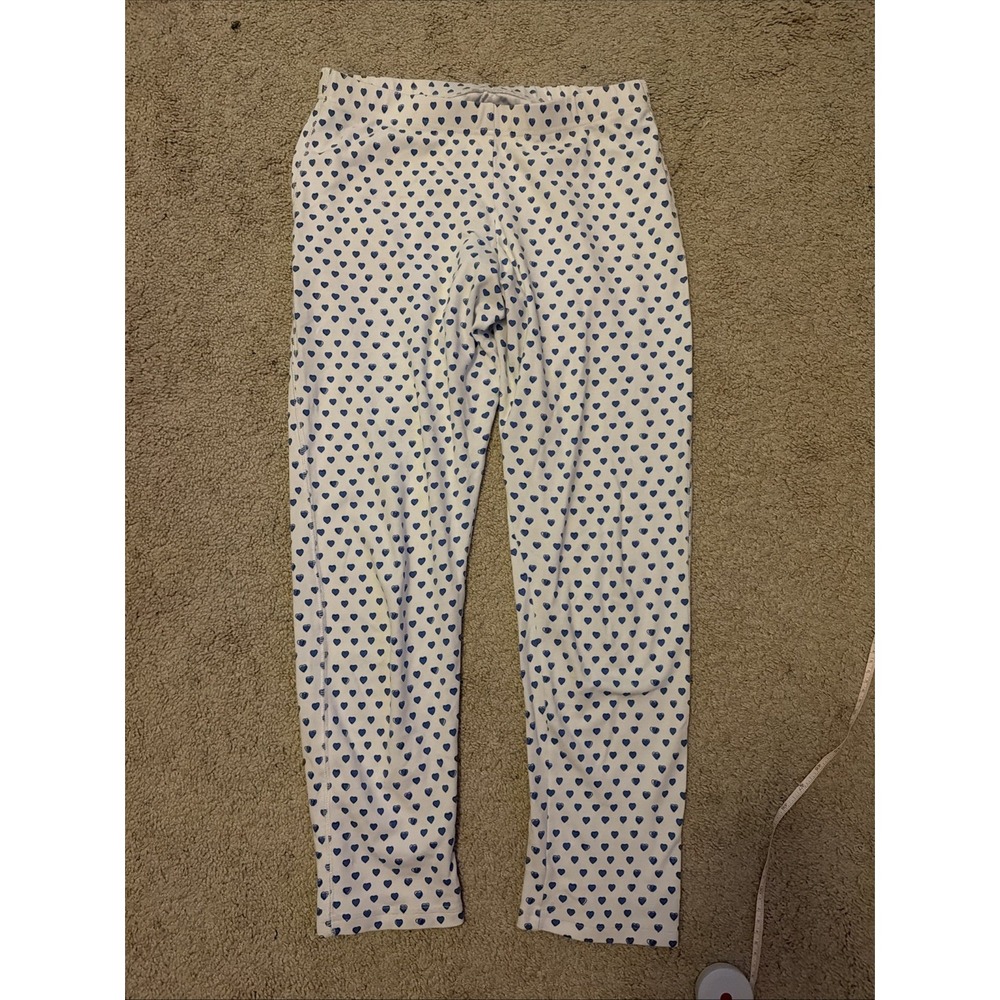 Roller Rabbit Pajama Pants Size Small Blue Hearts 100% Pima Cotton